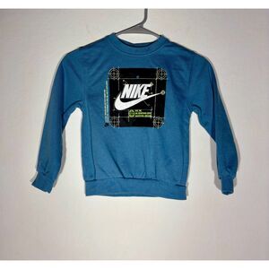 Nike Kids Blue Graphic Sweatshirt 5‑6Y 110‑116 cm Long Sleeve Pullover